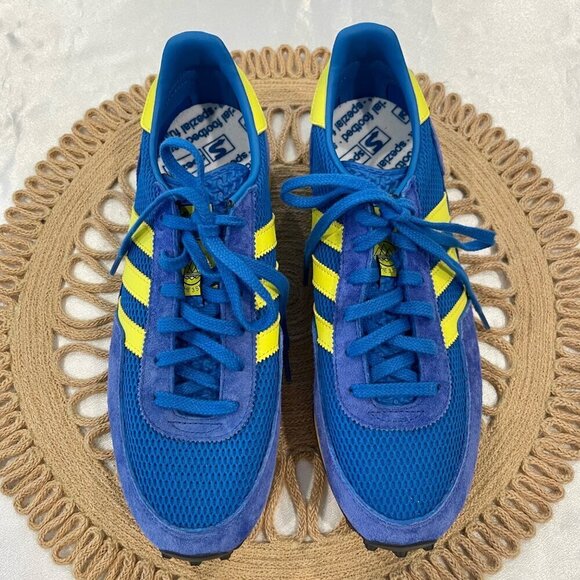 NWOT Adidas TRX Mesh SPZL Hi-Res Blue Shock Yellow Sneaker Size Men\'s 9